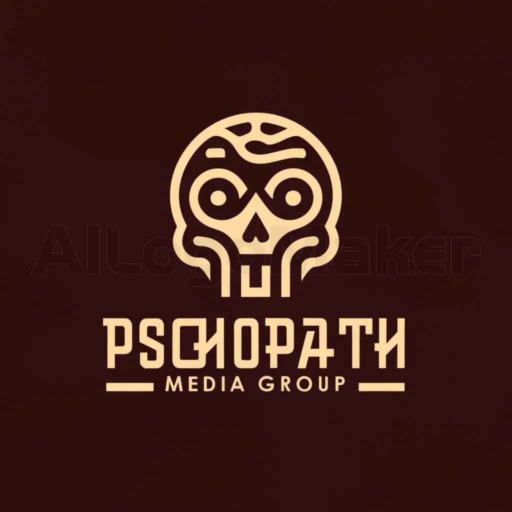 a logo design,with the text "Psychopath Media Group", main symbol:Psychopath,Minimalistic,be used in Music industry,clear background