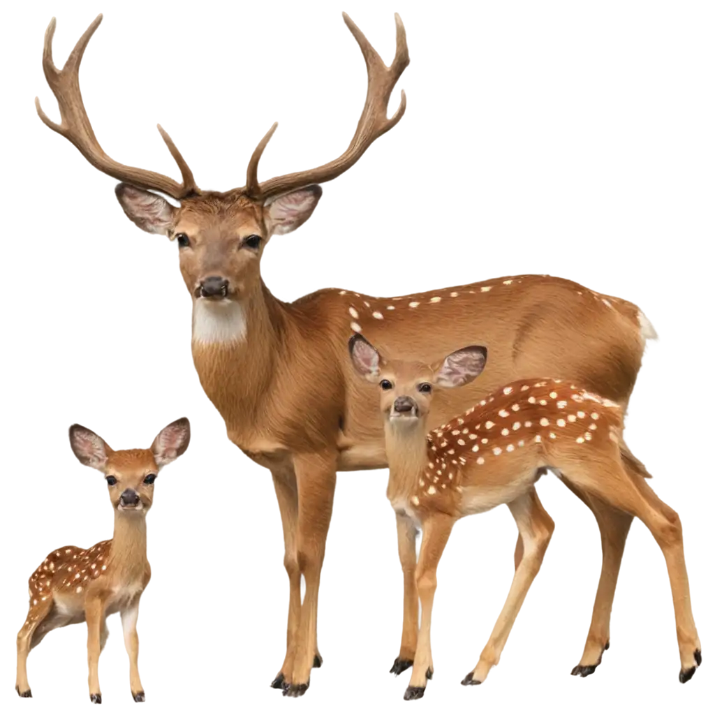 HighQuality PNG Image of a Female Deer with Her Offspring Enhance Your ...