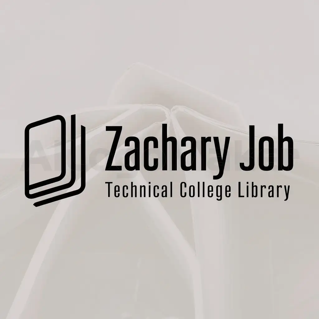 a logo design,with the text "Zachary Job Technical College Library", main symbol:book,Moderate,be used in Education industry,clear background