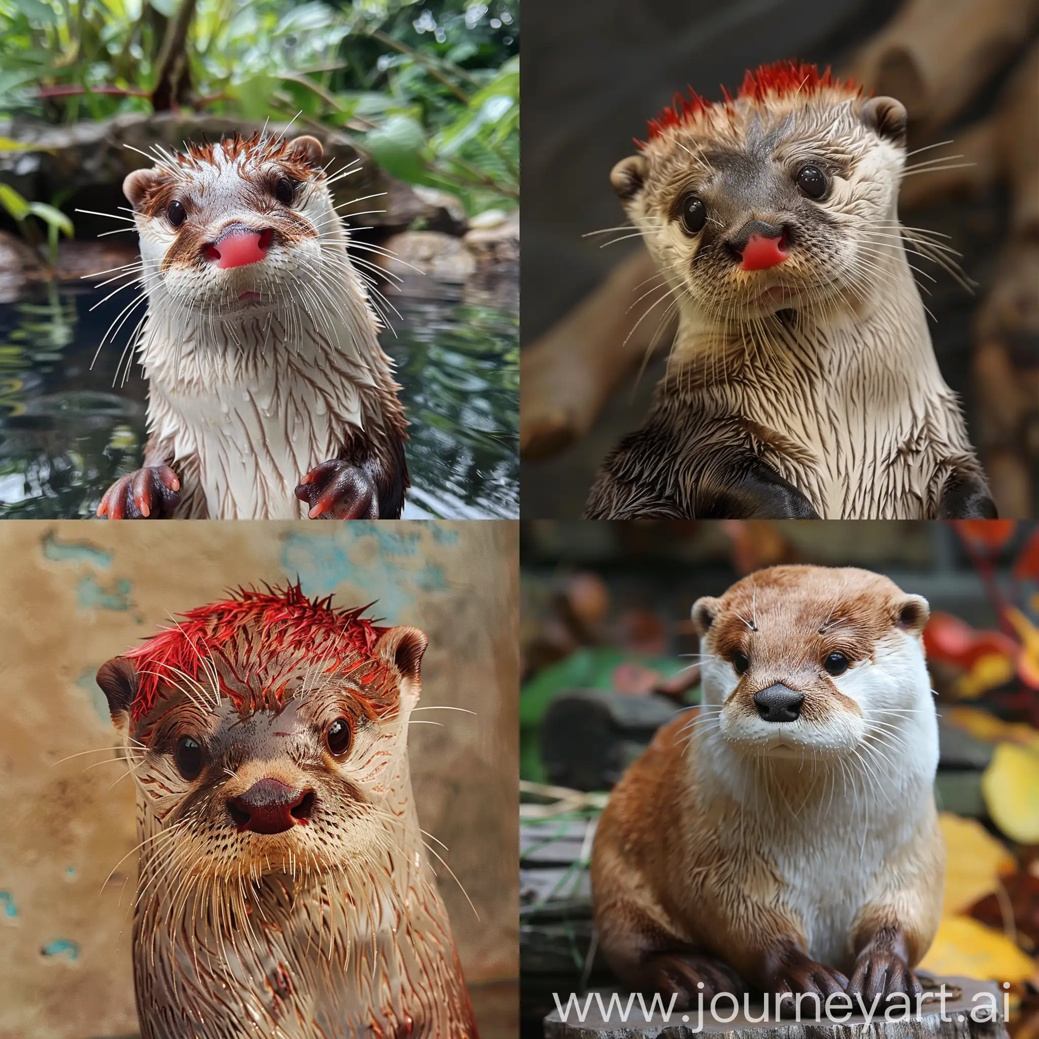 Playful-RedHaired-Otter-with-White-Coloration