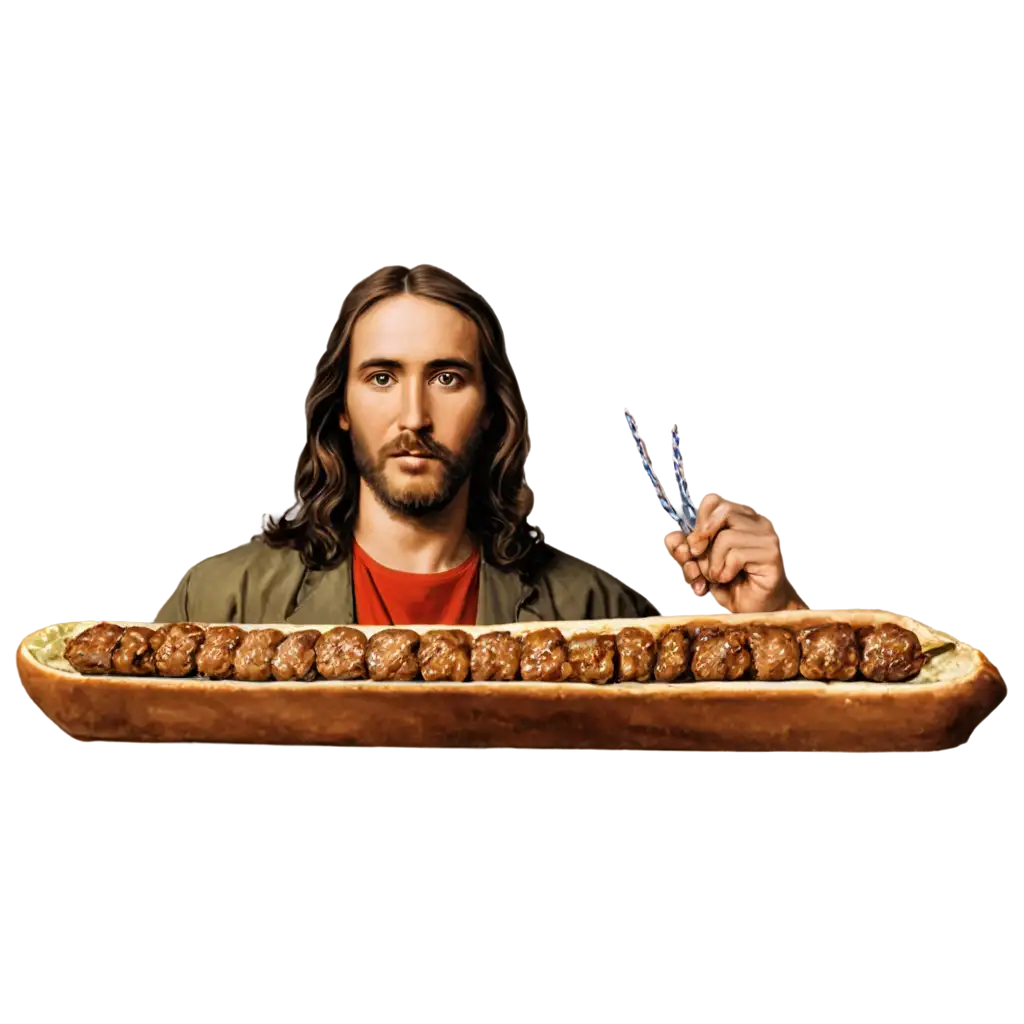 Jesus eat souvlaki