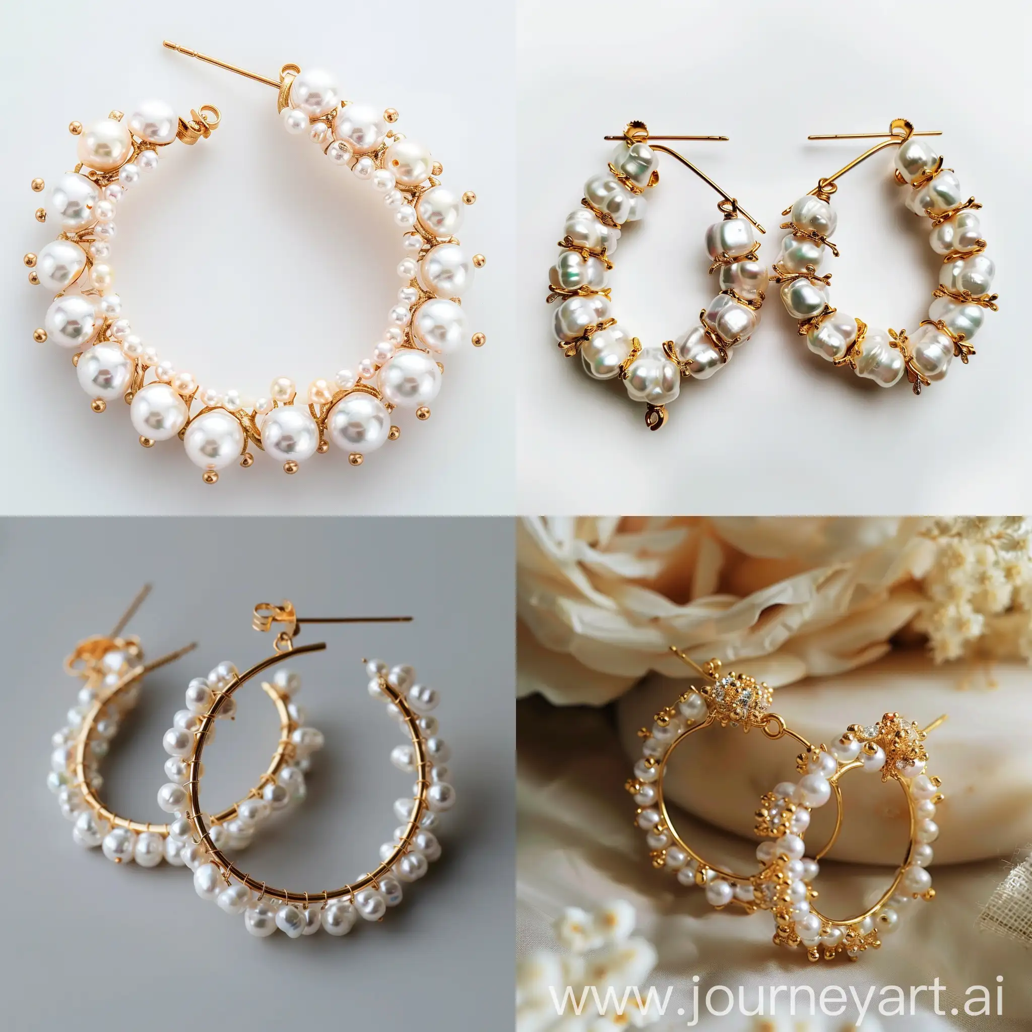 a hoop earrings,white pearls,chunky,gold,metal