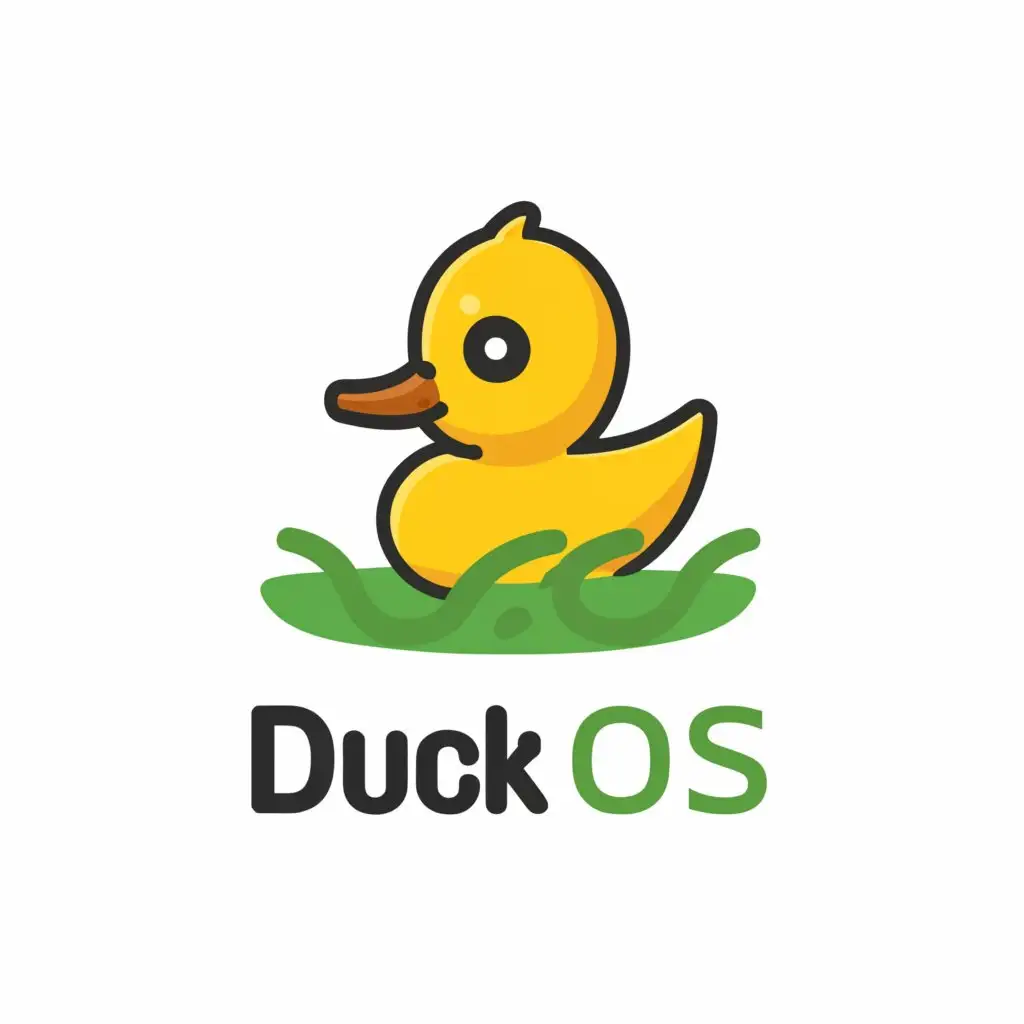 a logo design,with the text "duck os", main symbol:yellow duck on the pond,complex,be used in company industry,clear background