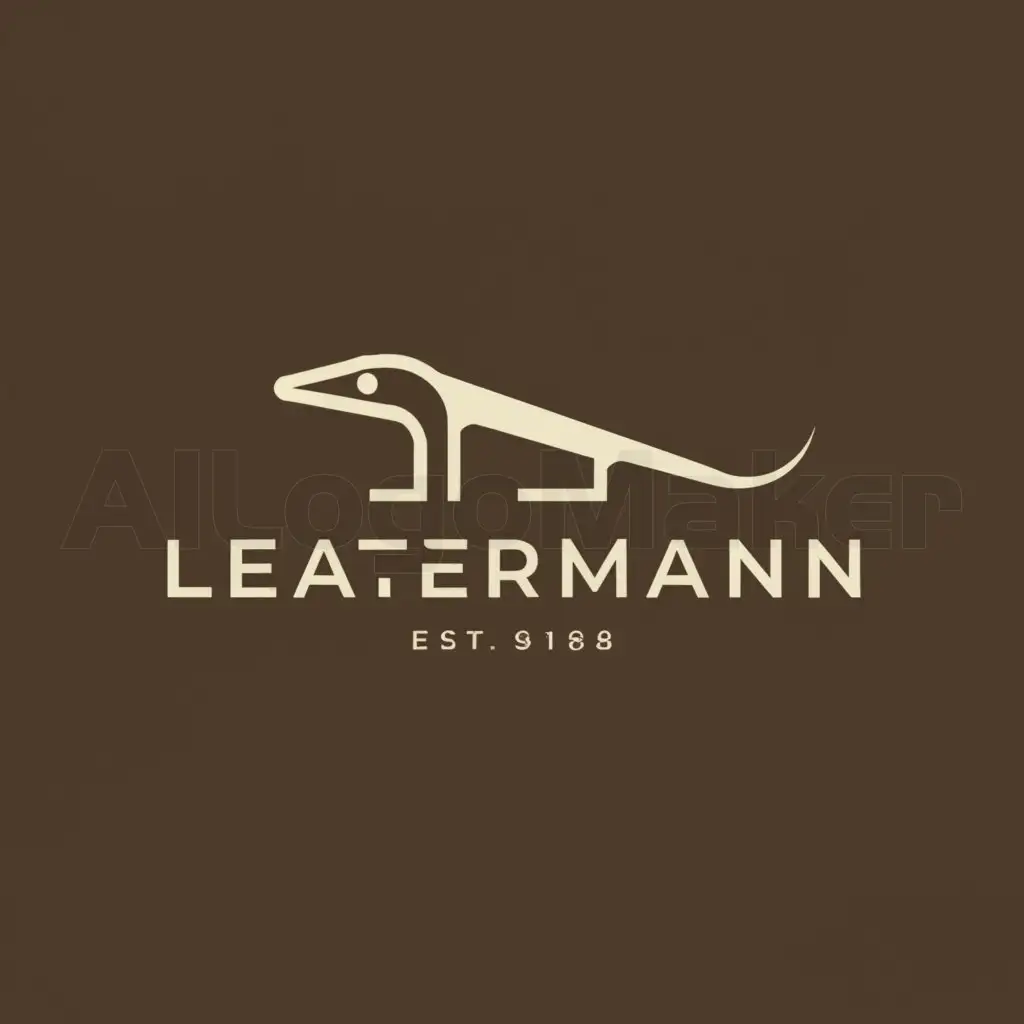 a logo design,with the text "LeatherMan", main symbol:Lizard,Minimalistic,be used in Leather goods industry,clear background