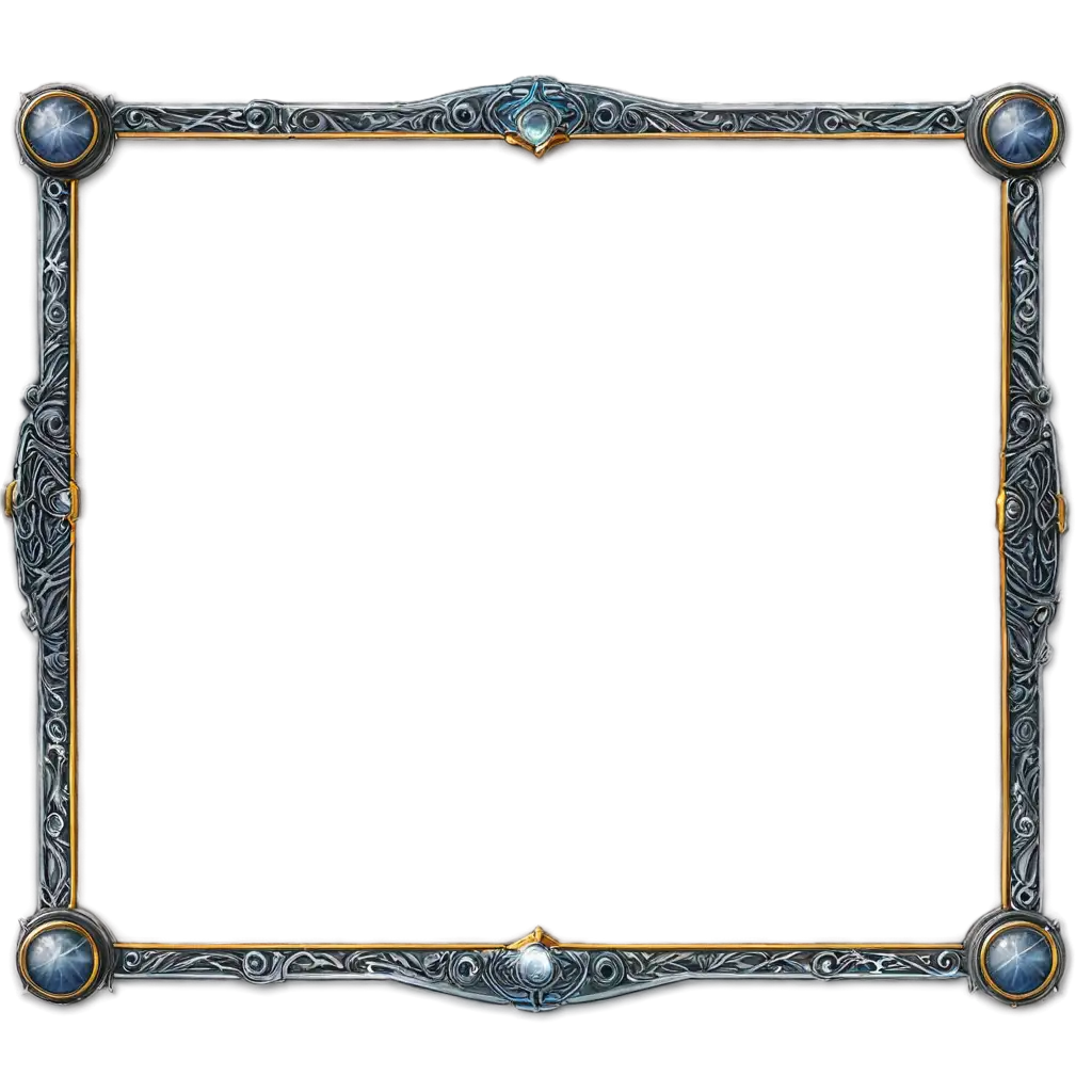 Rectangular UI frame for RPG game in a hi-tech style
