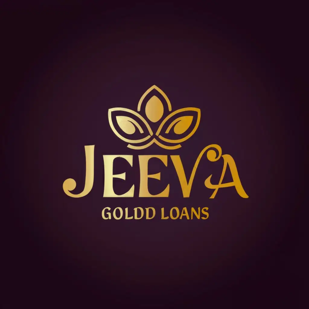 a logo design, with the text JEEVA gold loans, main symbol: make JEEVA in very unique design, Moderate, be used in Events industry, color background. use special logo for gold loans and also make it very special. change the background color