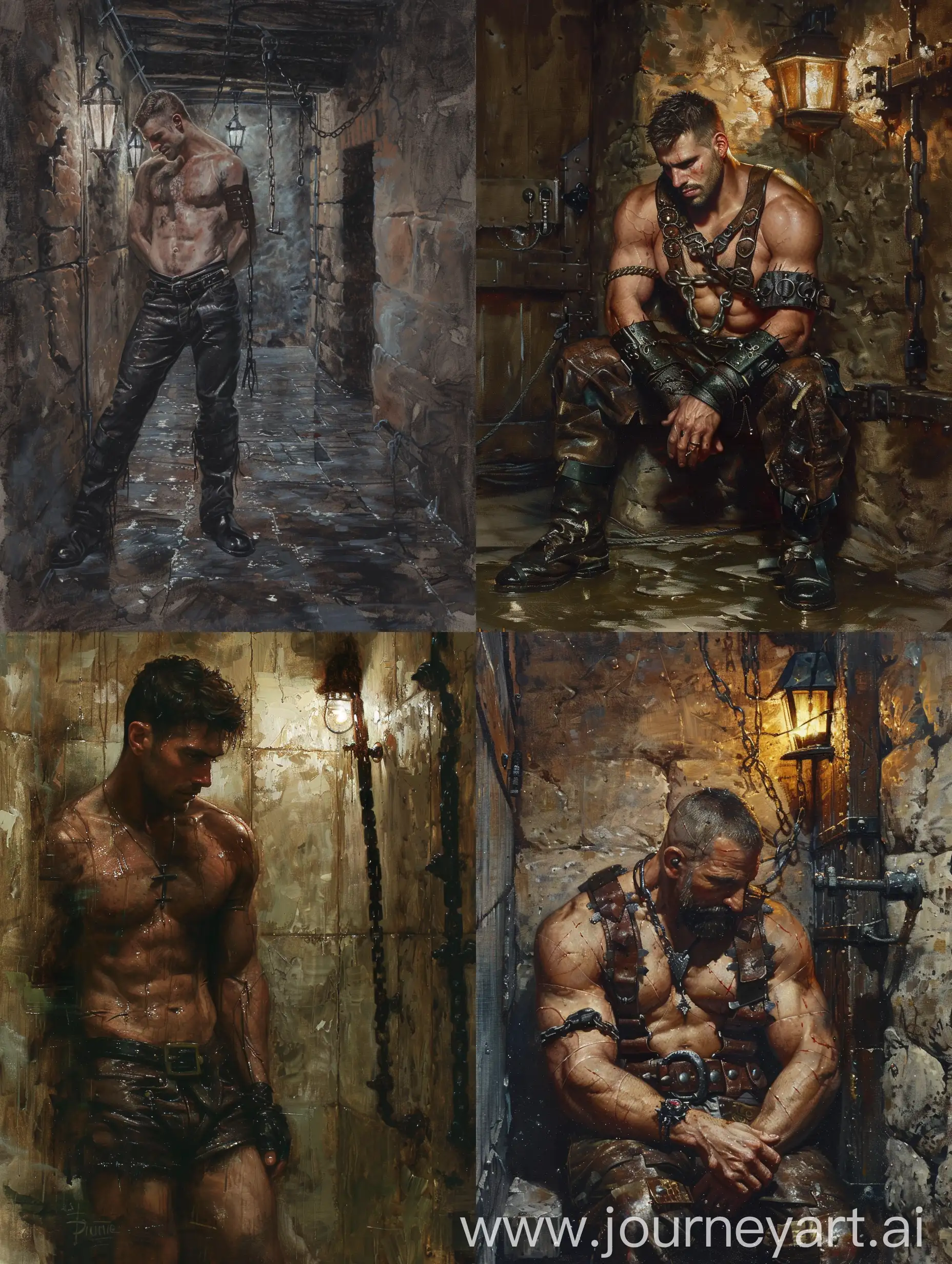 Chaotic-Dungeon-Pastorale-with-Realistic-Handsome-Man-in-Leather