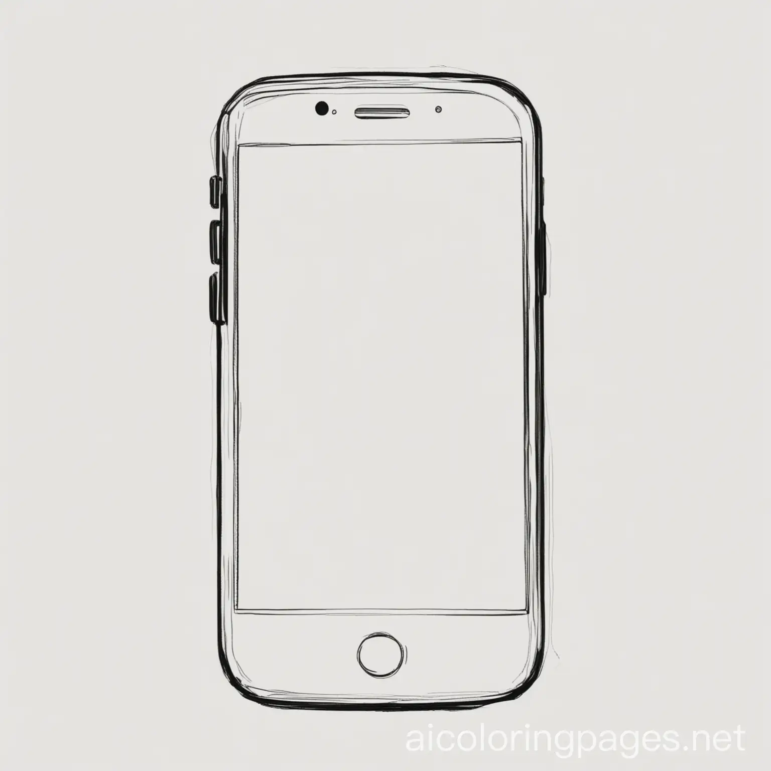Simple-Black-and-White-Cell-Phone-Coloring-Page-on-White-Background