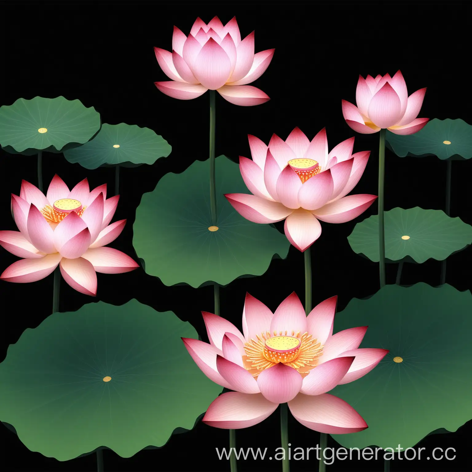 Blooming-Lotus-Flower-on-Black-Background