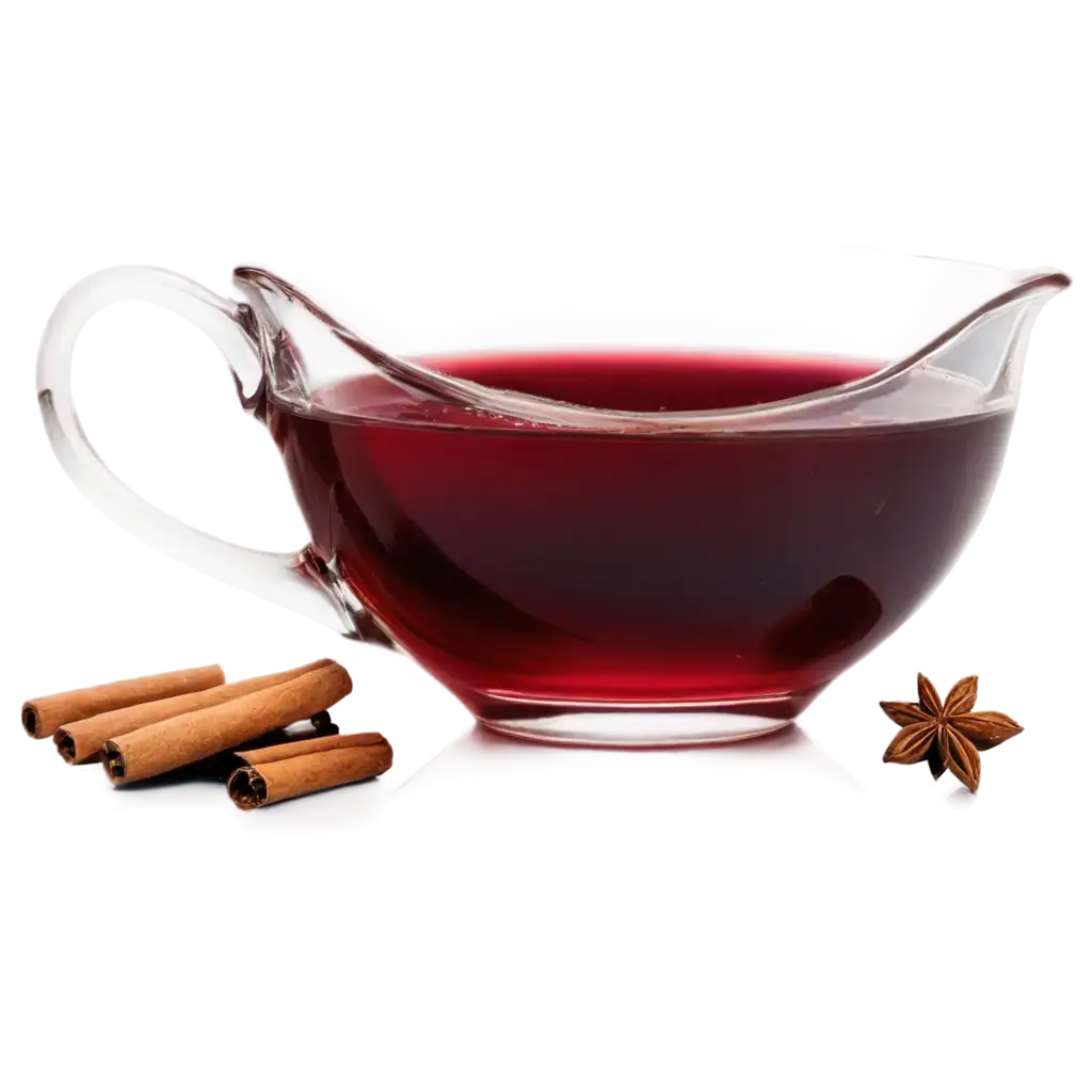 cup of spiced wine on a white background