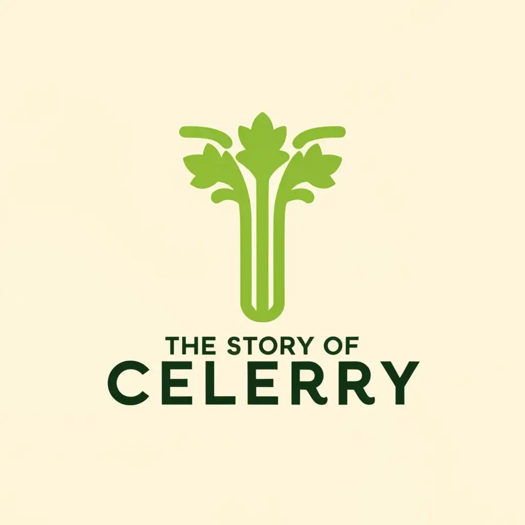 a logo design,with the text "The Story of Celery", main symbol:celery,Minimalistic,be used in Restaurant industry,clear background
