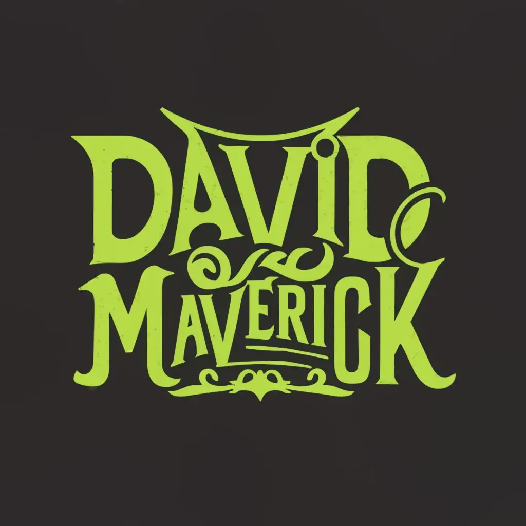 a logo design,with the text "David Maverick", main symbol:GREEN AND BLACK COLOR TYPHOGRAPHY LOGO,Moderate,clear background