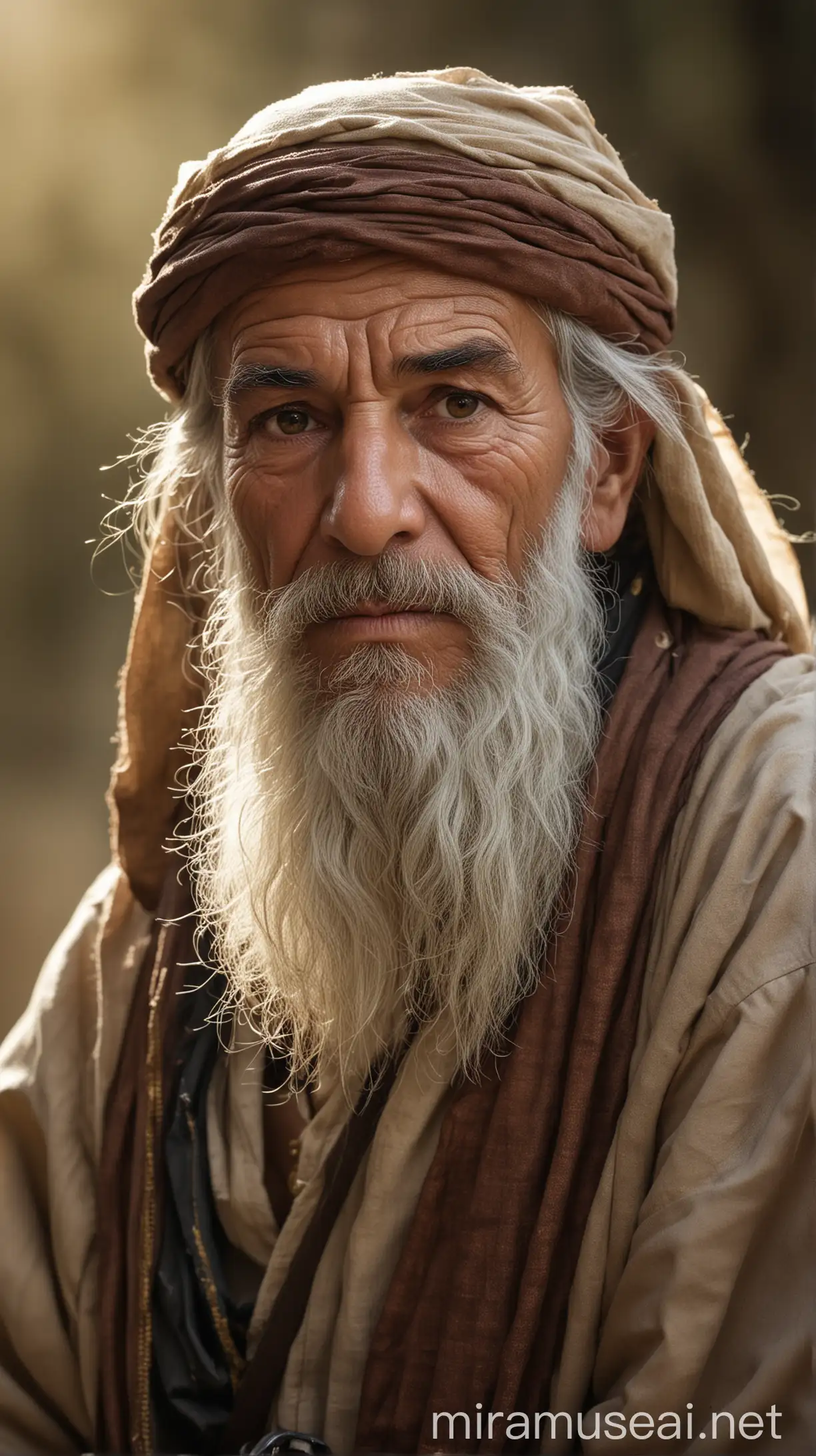 Motivational Wise Man Portrait with Soft Ethereal Lighting