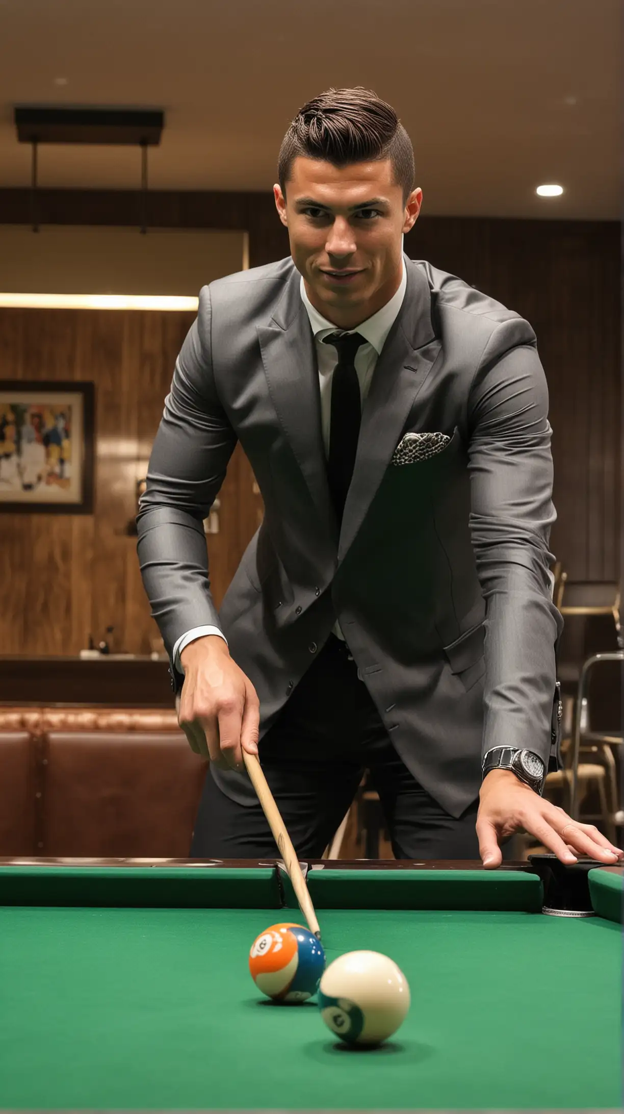 Cristiano Ronaldo Playing Pool Billiard