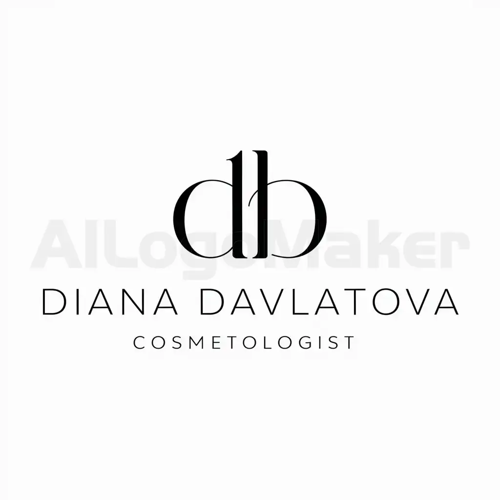 a logo design,with the text "Diana Davlatova", main symbol:DD,Minimalistic,be used in cosmetologist industry,clear background