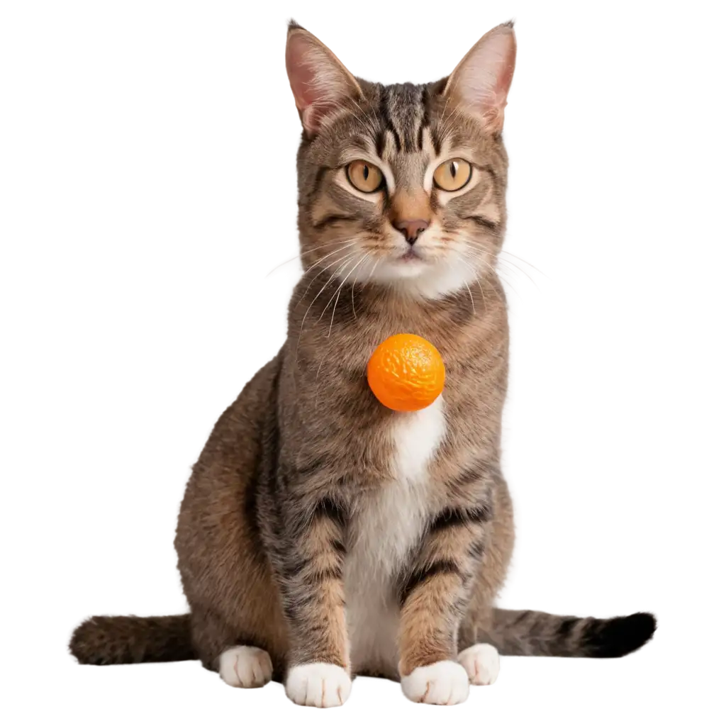 Cat-with-Mandarin-PNG-Image-Capturing-Feline-Charm-with-Citrus-Flair