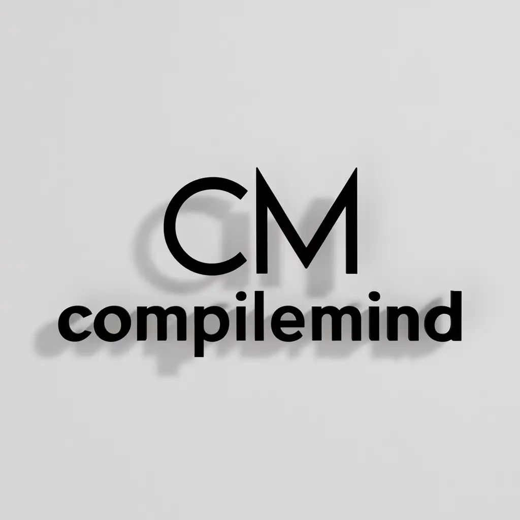 a logo design,with the text "CompileMind", main symbol:CM,Minimalistic,clear background