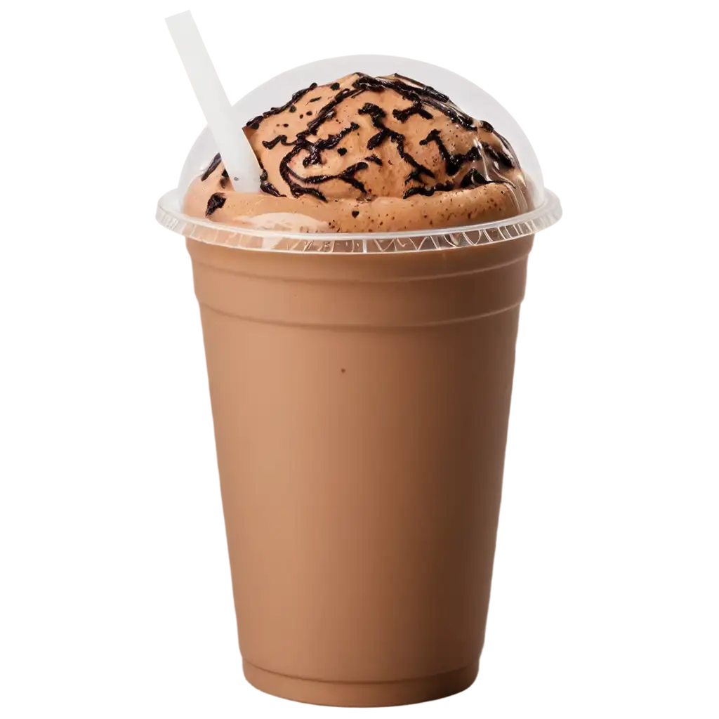 Ice mocha in a plastic cup