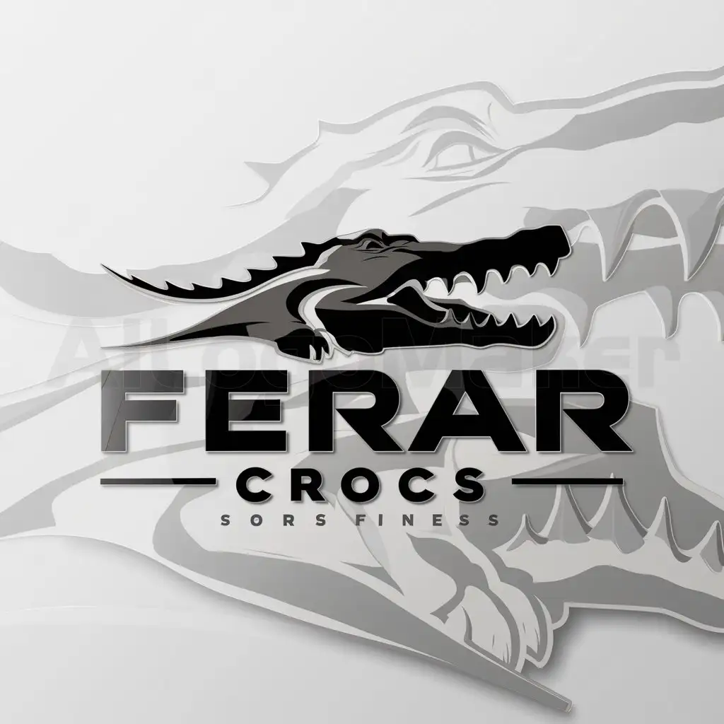 LOGO-Design-For-Ferar-Crocs-Dynamic-Crocodile-Emblem-for-Sports-Fitness-Brand