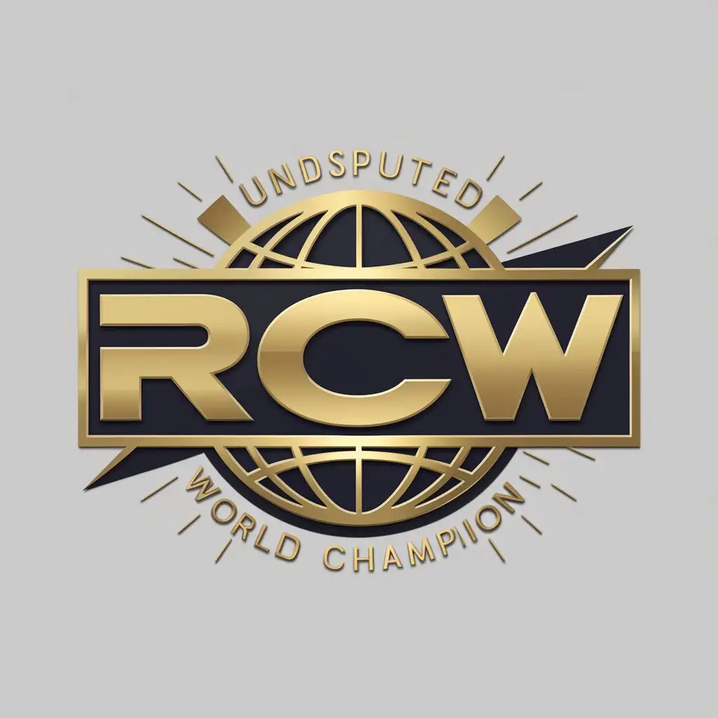 a logo design,with the text "RCW Undisputed World Champion", main symbol:gold world,complex,clear background