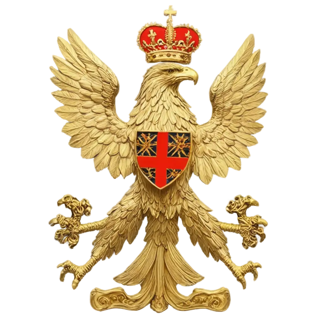make me a royal coat of arms with eagle and st george