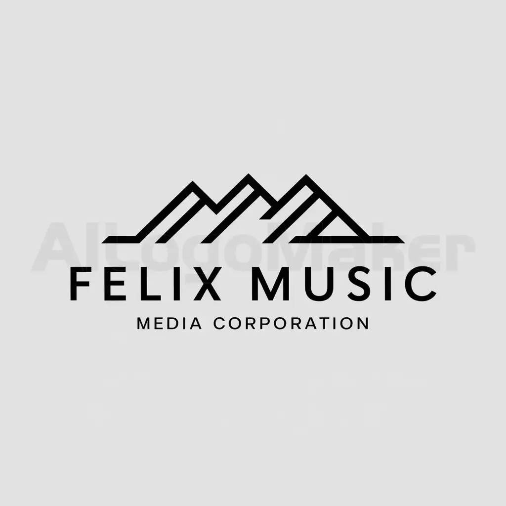 LOGO-Design-for-FelixMusic-Media-Corporation-Majestic-Mountains-Symbolizing-Strength-and-Stability