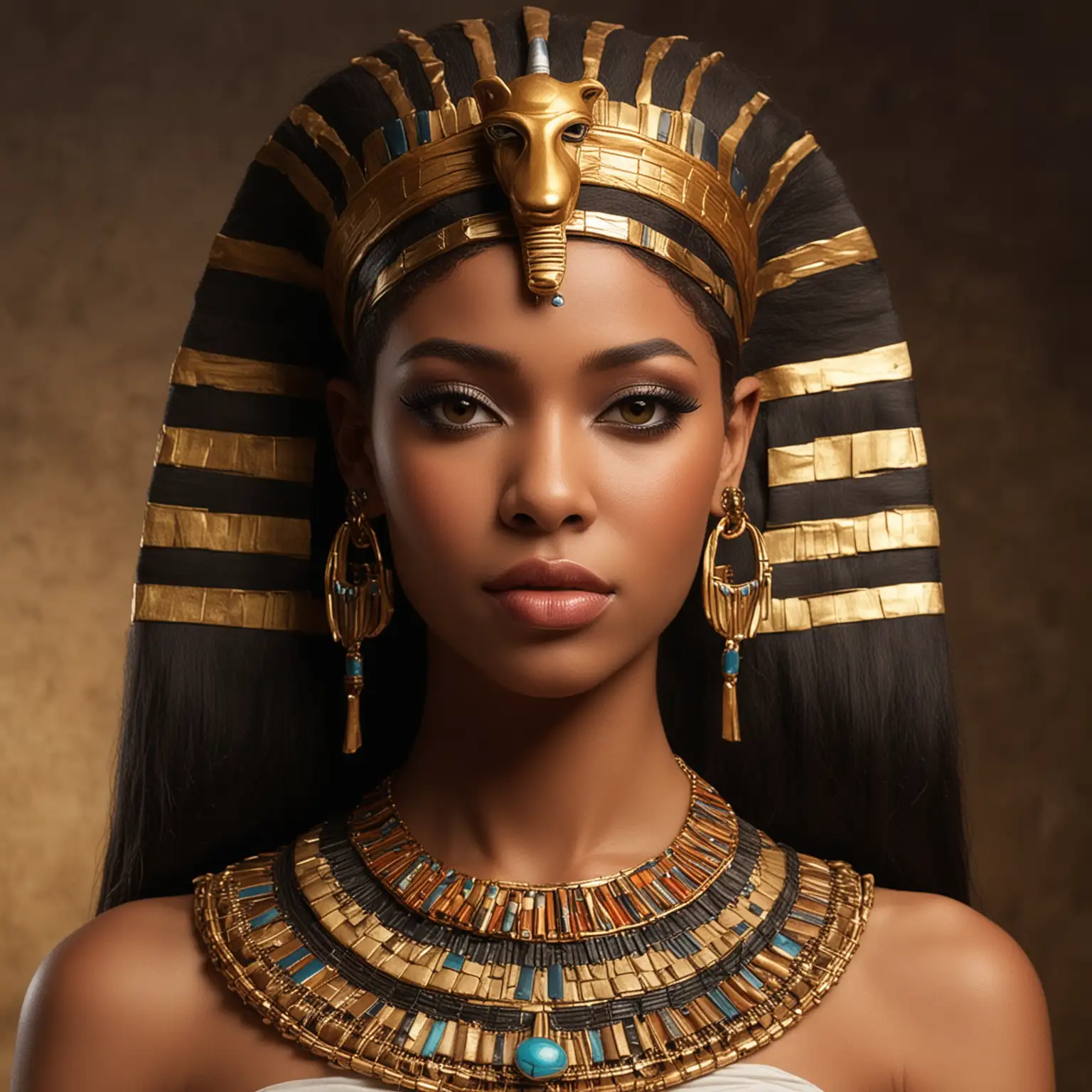 Regal African American Egyptian Queen Portrait