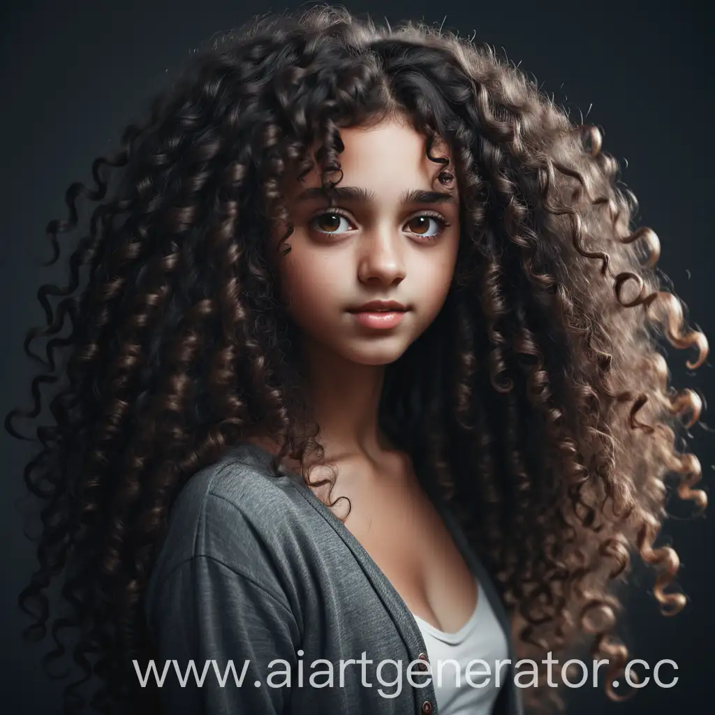 Portrait-of-a-Swarthy-Girl-with-Curly-Long-Hair