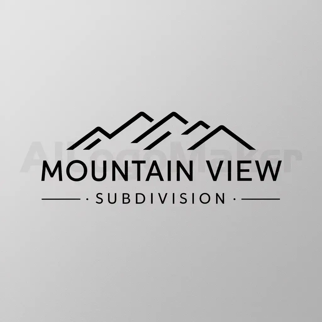 a logo design,with the text "Mountain View Subdivision", main symbol:Mountains,Moderate,be used in Real Estate industry,clear background