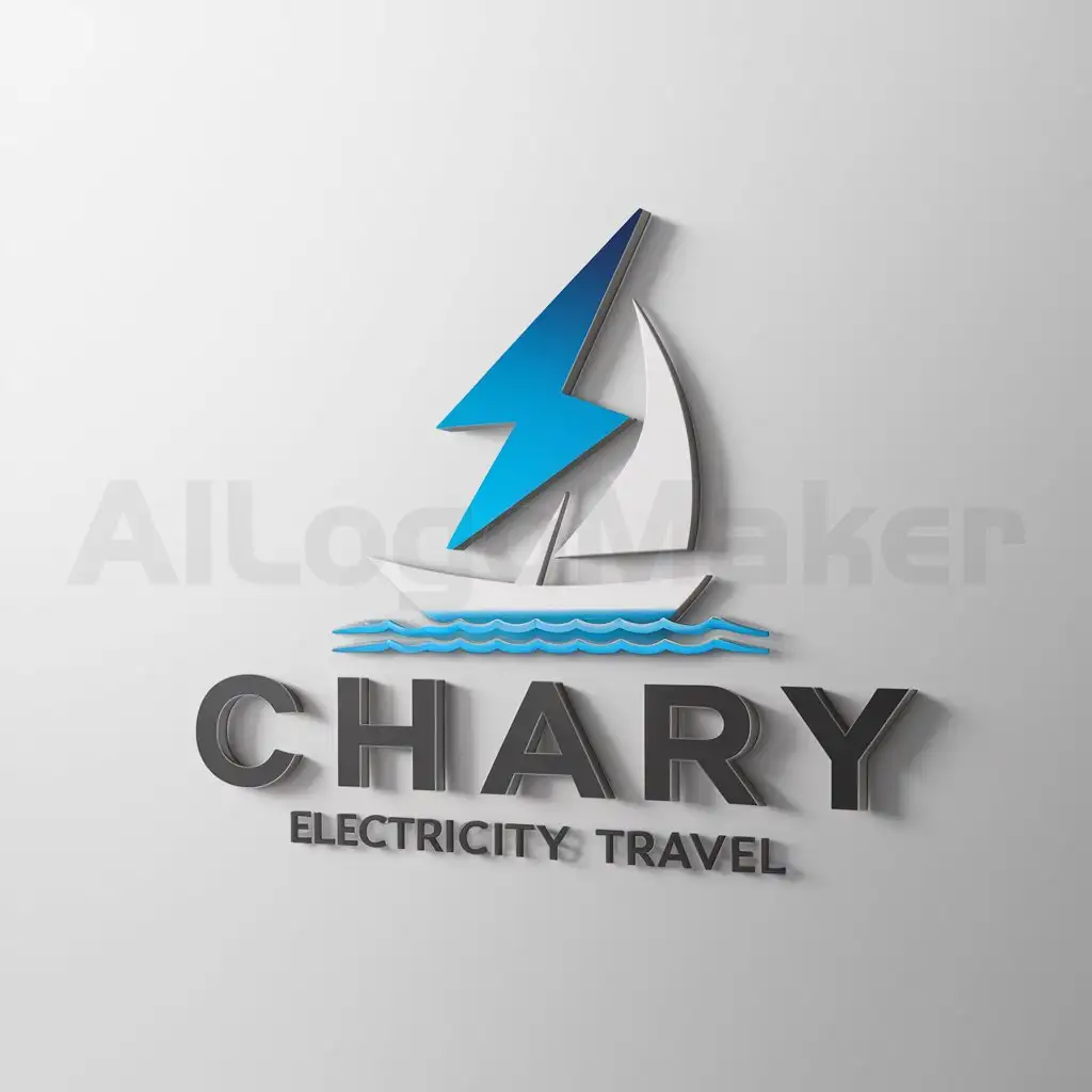 a logo design,with the text "CHARY", main symbol:electricity sailboat,Moderate,be used in Travel industry,clear background