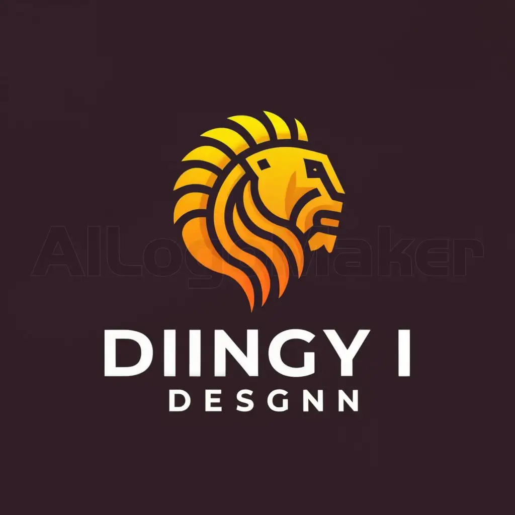 a logo design,with the text "Dingyi Design", main symbol:Lion,Moderate,be used in Technology industry,clear background