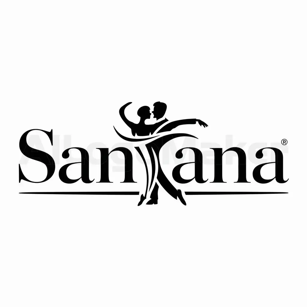 a logo design,with the text "Santana", main symbol:dancing couple,Moderate,be used in Entertainment industry,clear background