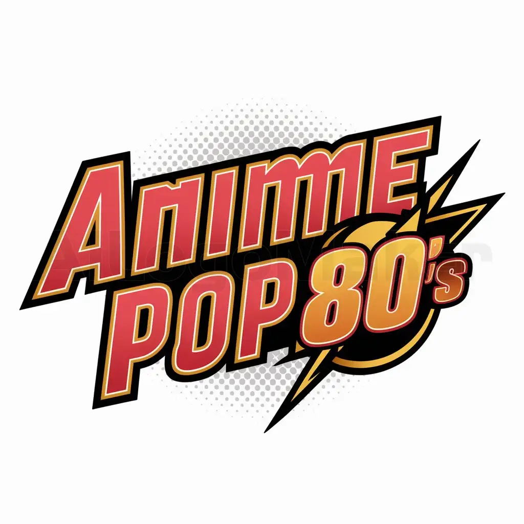a logo design,with the text "anime pop 80's", main symbol:flash,Moderate,clear background
