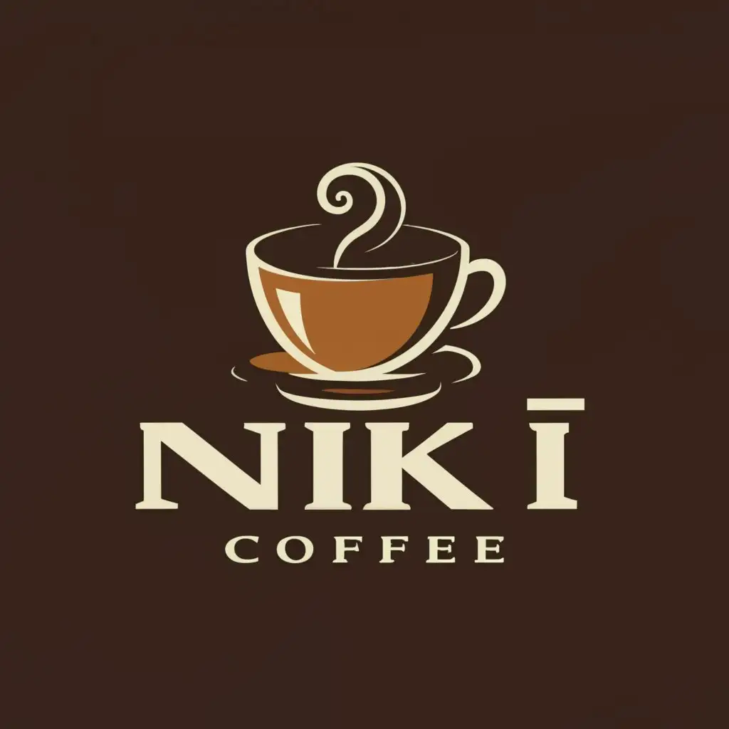 LOGO-Design-For-Niki-Coffee-Elegant-Cup-of-Coffee-Emblem-for-Restaurant-Branding