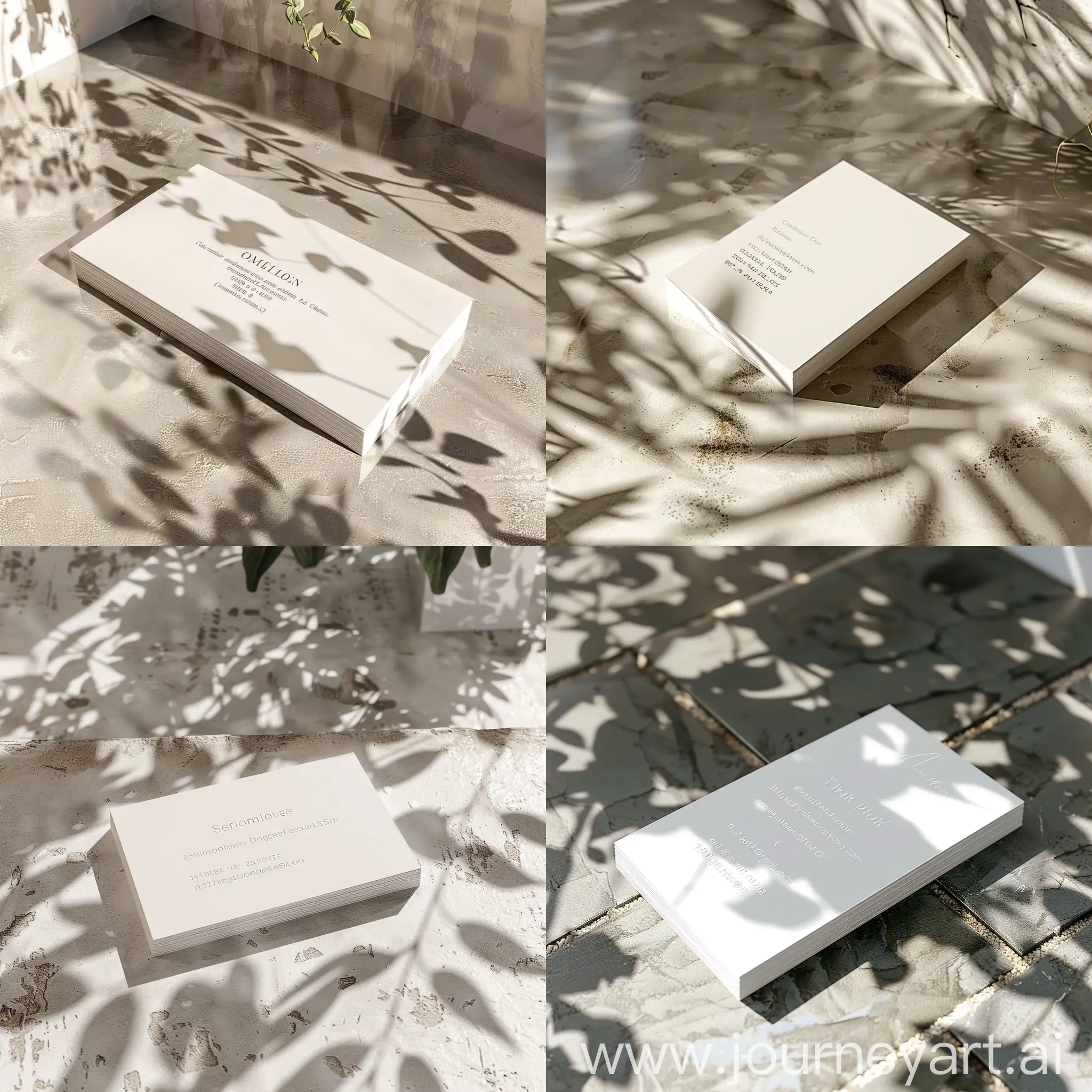 High-Quality-White-Business-Card-Mockup-on-Concrete-Floor-with-Sunlight-and-Shadows
