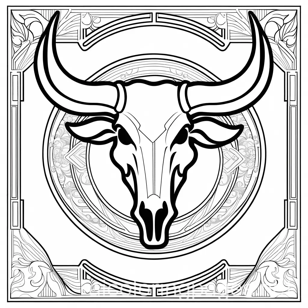 Admittance-Ticket-Coloring-Page-with-Bull-Skull-Fun-Printable-Activity