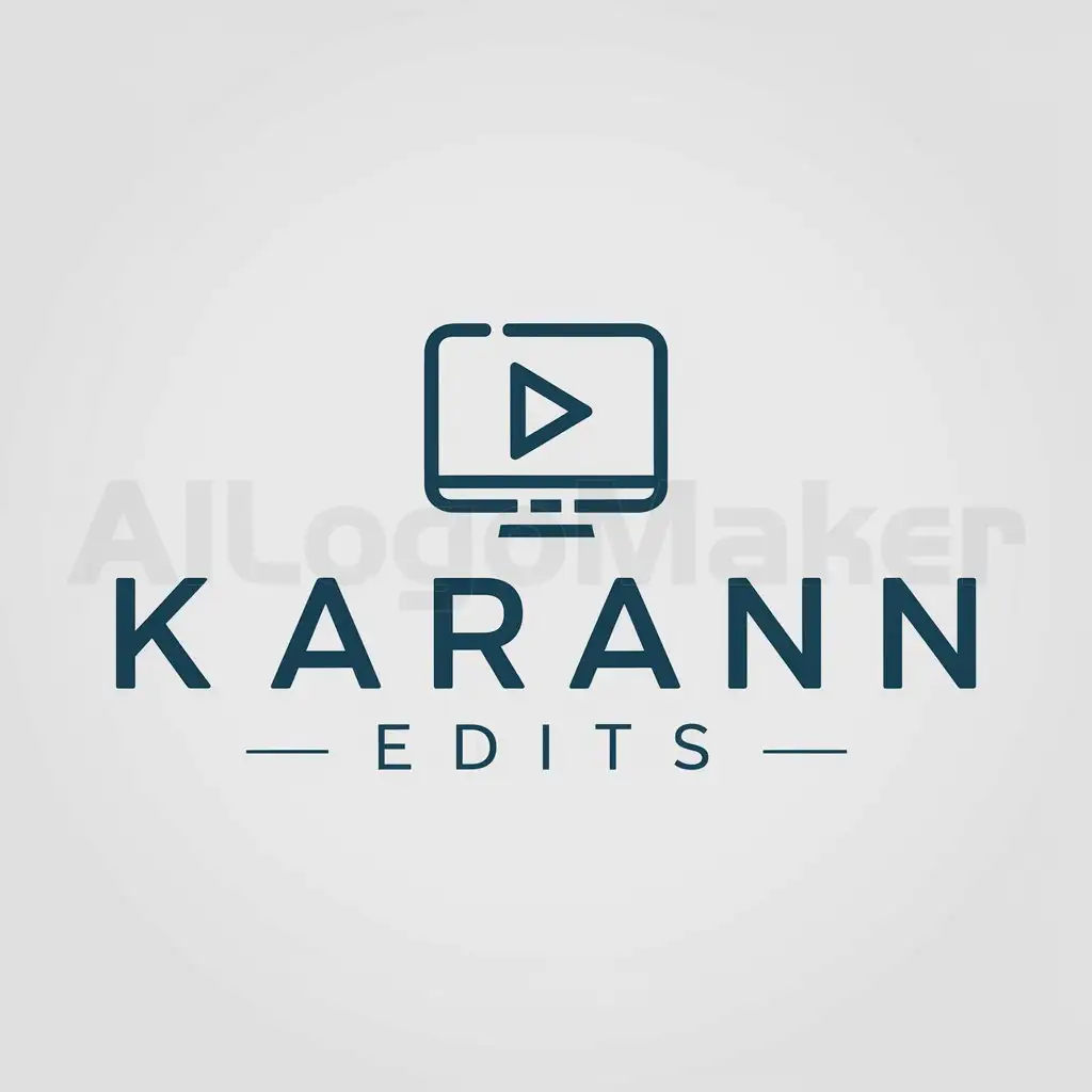 a logo design,with the text "karan edits", main symbol:computer,Moderate,be used in Entertainment industry,clear background