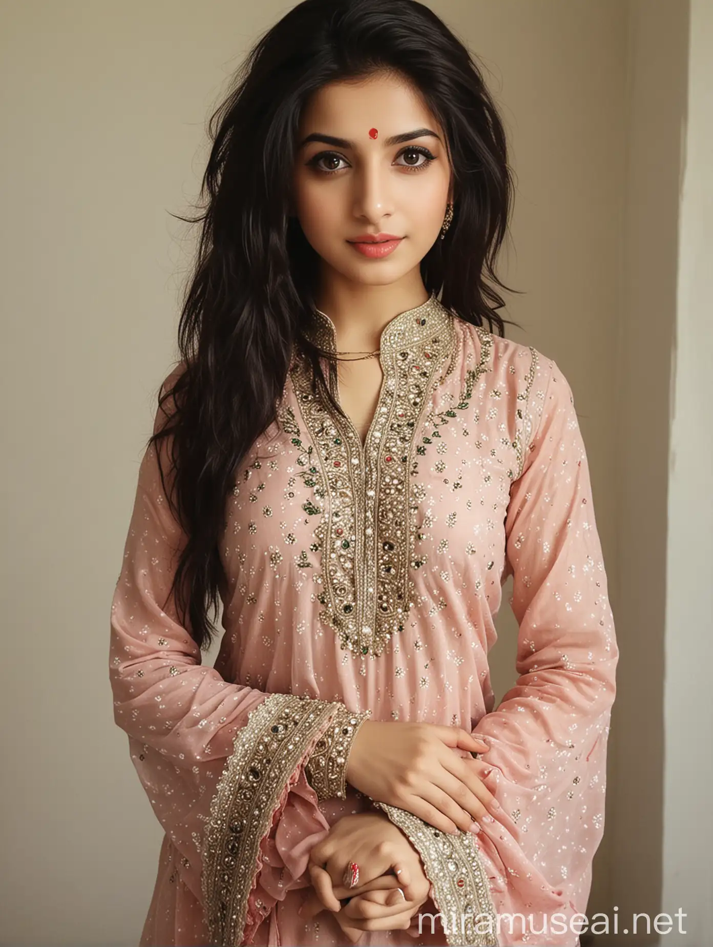 Charming Pakistani Girl in Exquisite Indian Attire