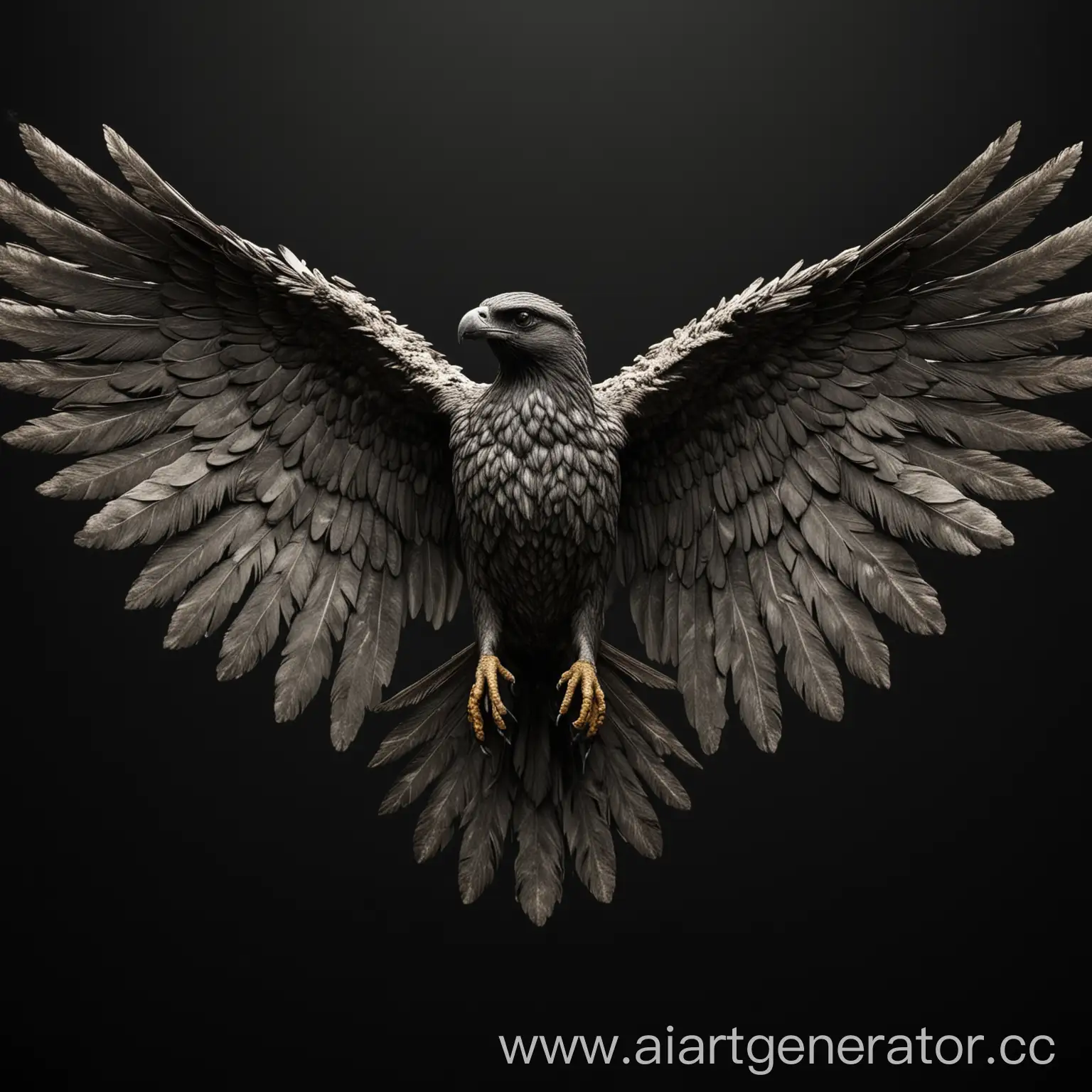 Predatory-Stone-Bird-Spread-Wings-Facing-Viewer