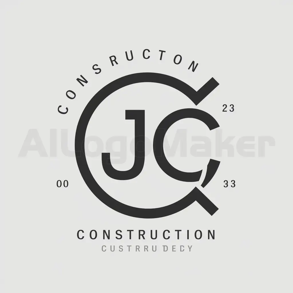 a logo design,with the text "JC", main symbol:cercle,Moderate,be used in Construction industry,clear background