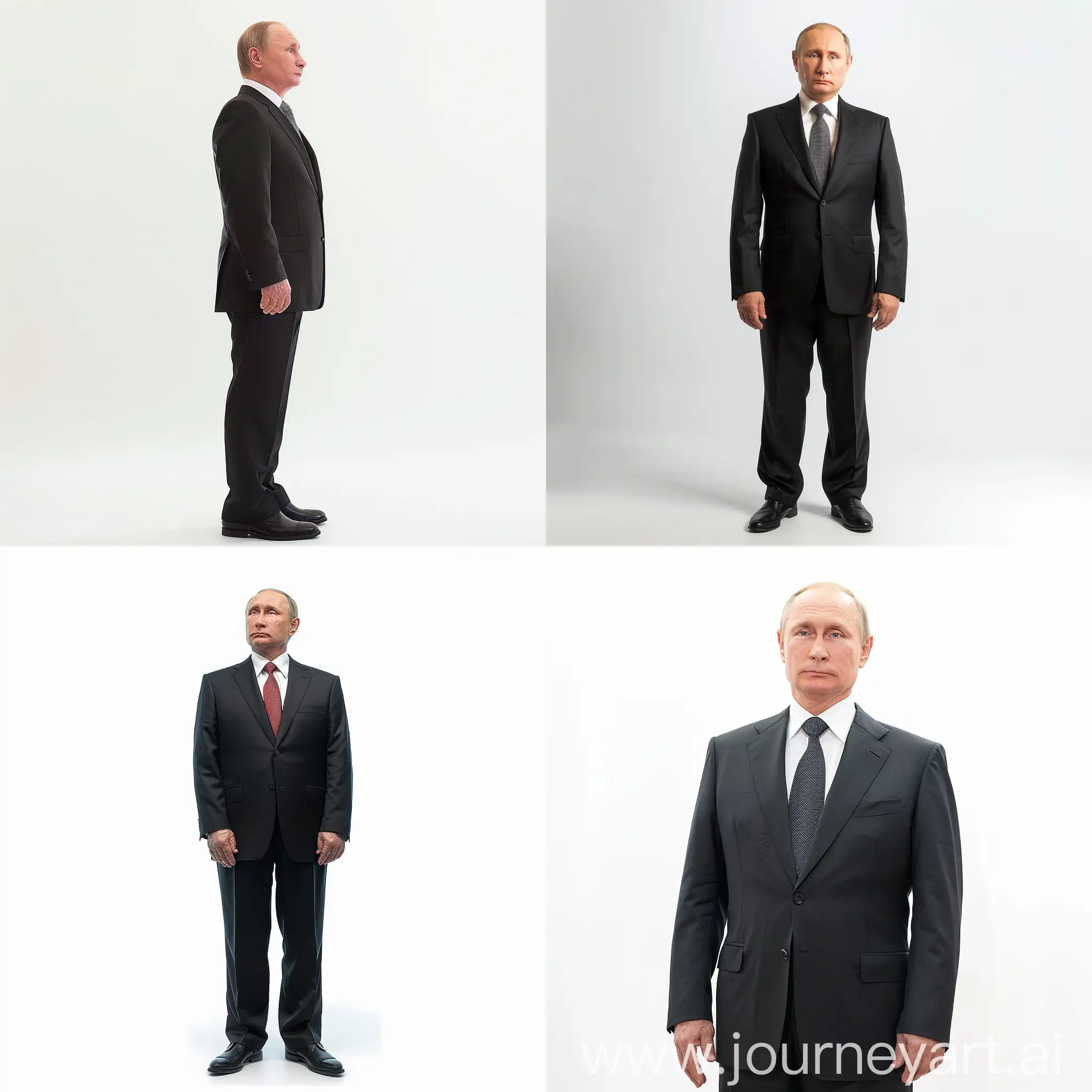 Владимир Путин стоит, белый задний фон
