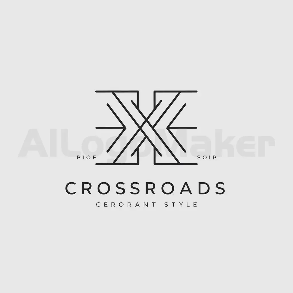 a logo design,with the text "crossroads", main symbol: The logo can consist of a stylized letter "X", executed in harmonious forms. The use of simple geometric elements and clear lines will help create a minimalistic and laconic design.,Minimalistic,clear background