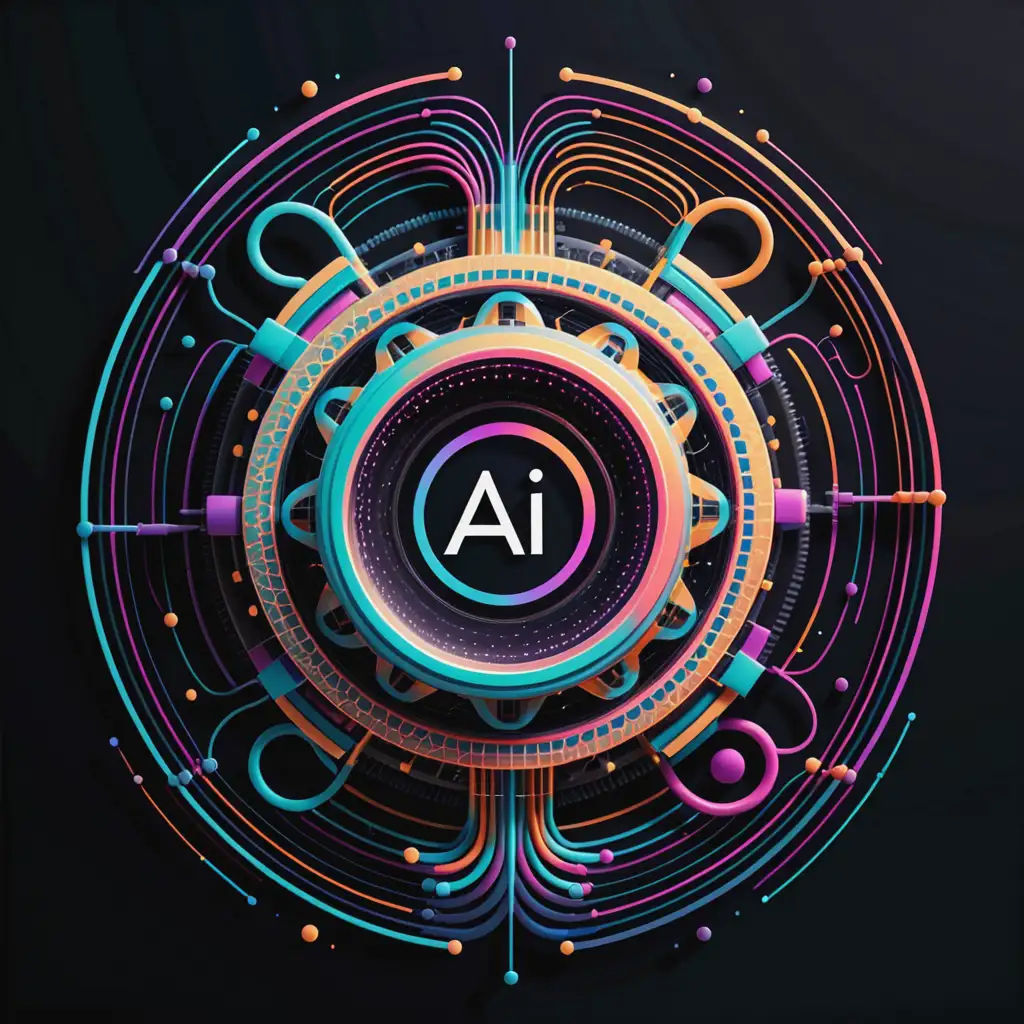 Genera la portada de un single titulado 'AI'  de musica electronica Una representación abstracta de un algoritmo o proceso de aprendizaje automático, utilizando formas y patrones complejos.

