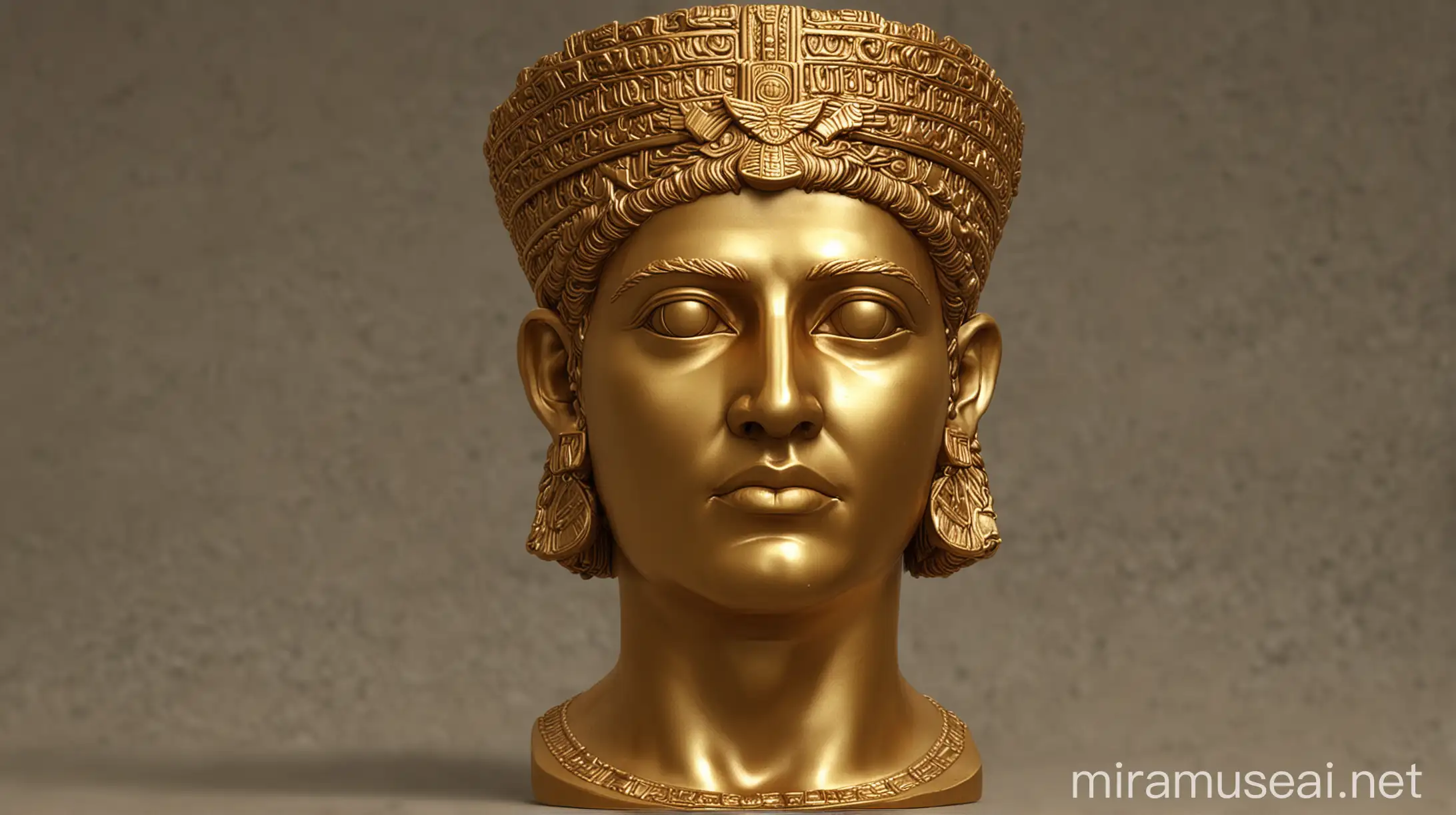 Babylonian Empire Golden Head Statue