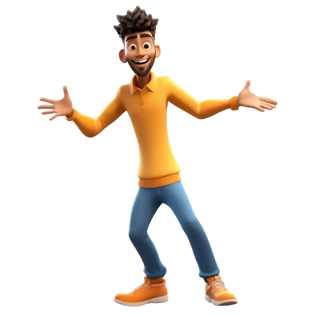 crazy man -cartoon - 3d - dancing

