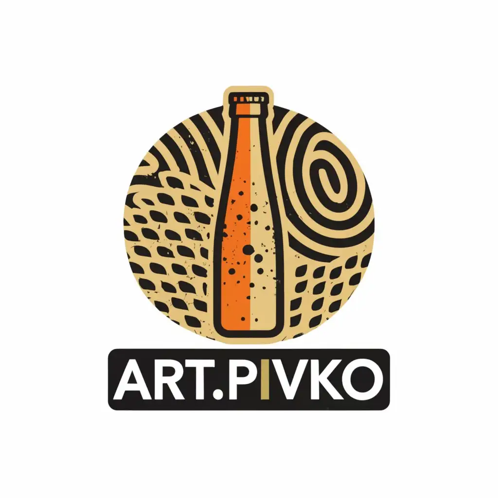 a logo design,with the text "Beer bar. Name: Art-Pivko", main symbol:A bottle of beer against the background of a painting,Moderate,be used in Restaurant industry,clear background