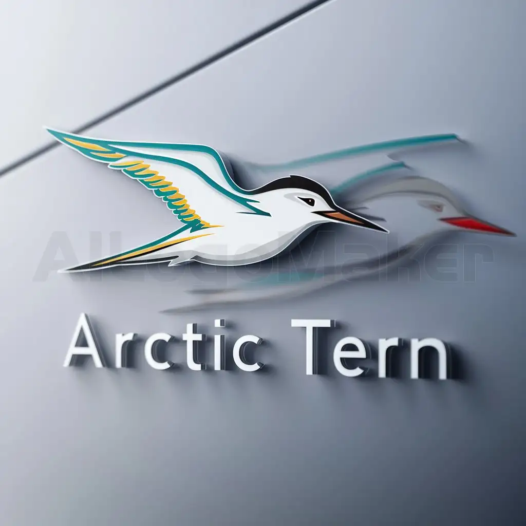 a logo design,with the text "Arctic Tern", main symbol:arctic tern bird,Moderate,be used in Travel industry,clear background
