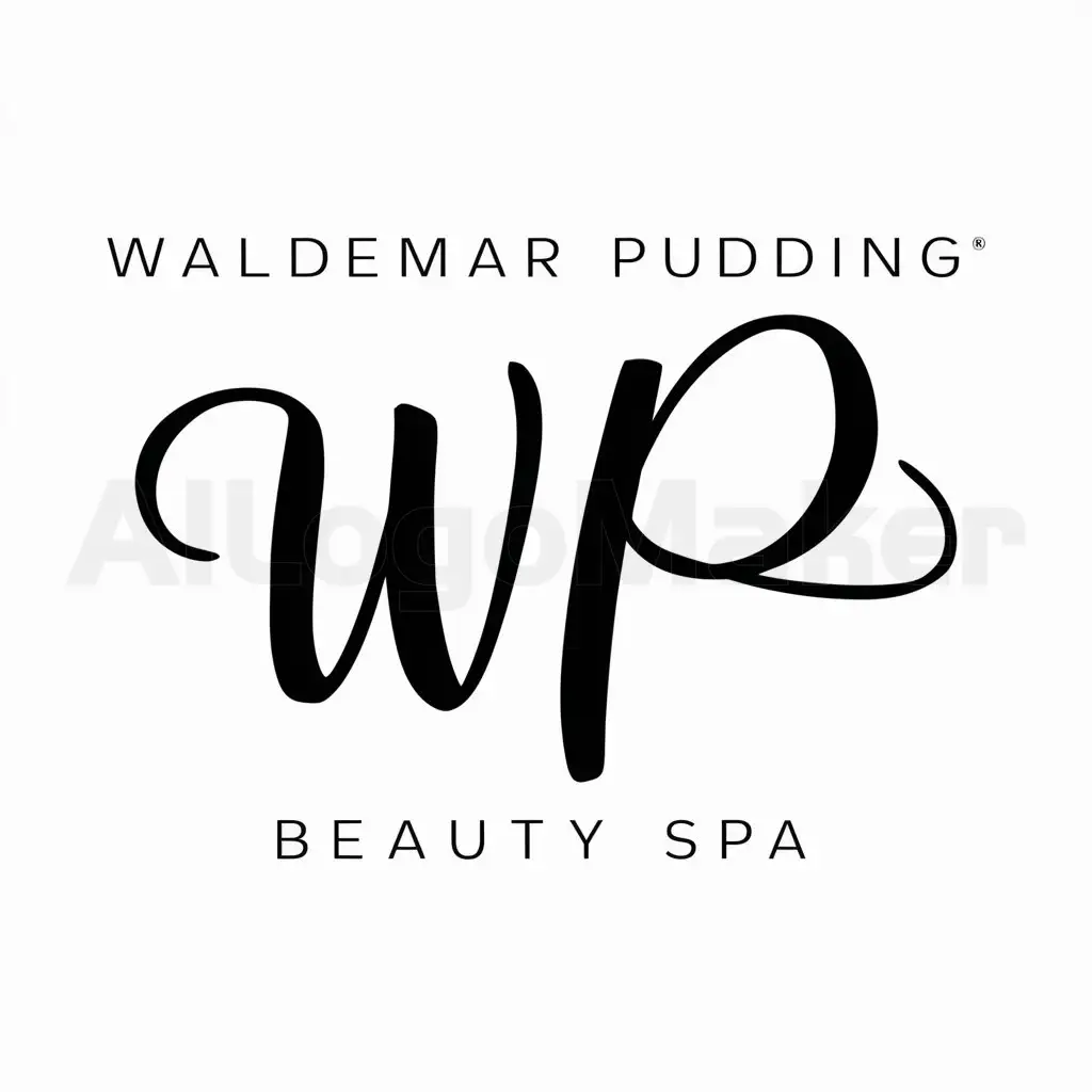 a logo design,with the text "Waldemar Pudding", main symbol:WP,Moderate,be used in Beauty Spa industry,clear background