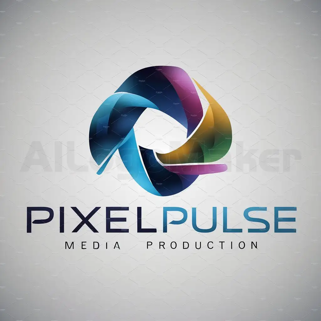 a logo design,with the text "PixelPulse", main symbol:abstract colors,complex,be used in media production industry,clear background