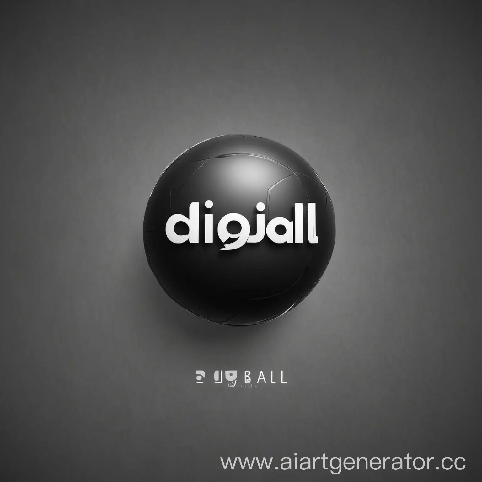 Креативный логотип в стиле минимализма с названием DIGIBALL 